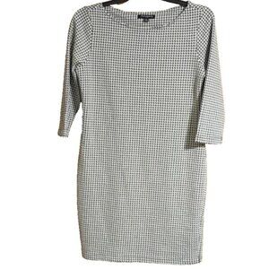 Sharagano Women's Sheath Dress Houndstooth Size 14 Retro Workwear